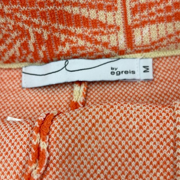 By Egreis Palm Tree Print Shorts Orange & Cream Boho Pull-On with Pockets Medium - Picture 4 of 10